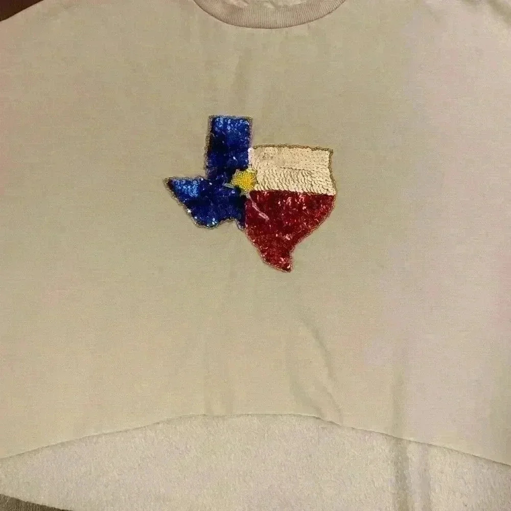 Mamie Ruth Texas Cropped Puff Sleeve Sweatshirt - Picture 8 of 8